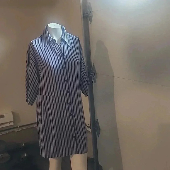 EQUIPMENT ETIENNA STRIPED 100% SILK BUTTON FRONT SIZE M - Picture 6 of 8